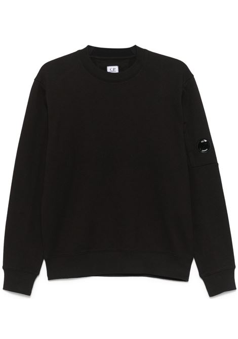 felpa diagonal raised fleece uomo nera C.P. COMPANY | 18CMSS023A-005086W999